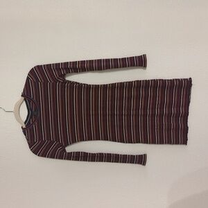 Wild Fable Target Ribbed Bodycon Striped Dress Women's Size Small Long Sleeve